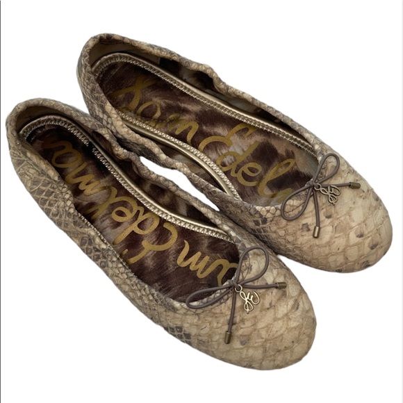 Sam Edelman Felicia Snake Skin Leather Ballet Flats Women’s Size 7 - Picture 1 of 11